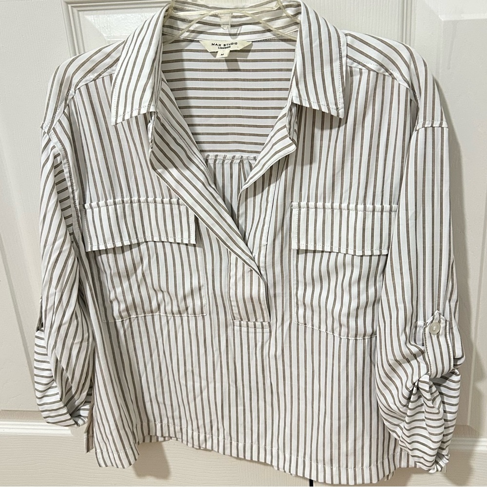 {Max Studio} Striped utility top